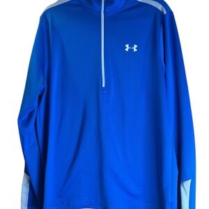 Under Armour Men's Blue 1/4 zip pullover jacket Loosefit coldgear